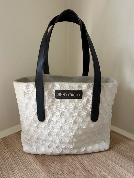 Jimmy Choo Handbags - Jimmy Choo Grained Calfskin Embossed Star Small Sofia Tote Chalk
